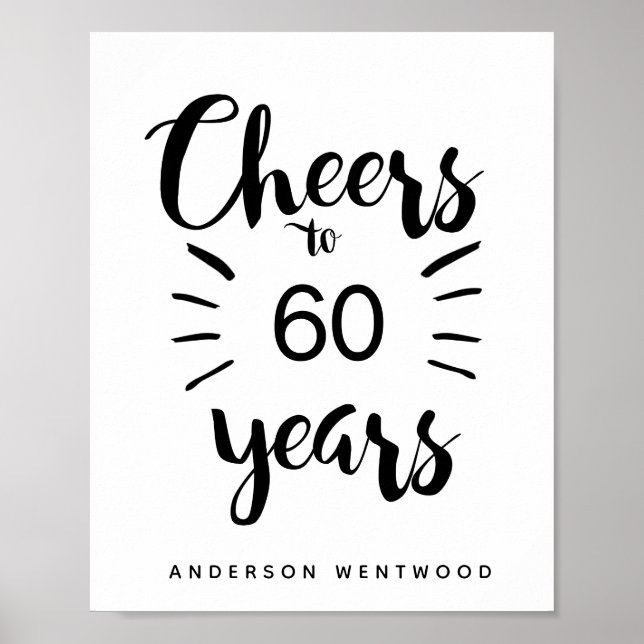 Poster Animações personalizadas para 60 anos (Frente)