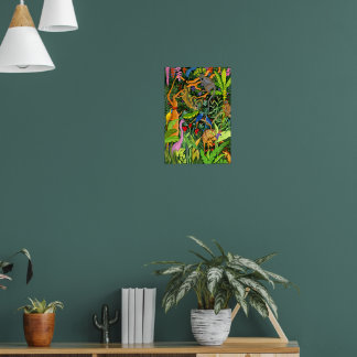 Poster Animais caprichosos da floresta artísticos