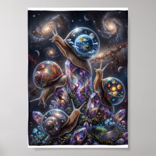 Poster Animais Cósmicos Exploração Espacial Galáxia Avent
