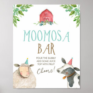 Poster Animais da Fazenda Moomosa Mimosa Bar Barnyard Bir
