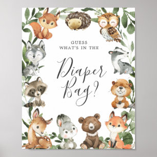Poster Animais da Floresta Adivinham O que há na Fralda