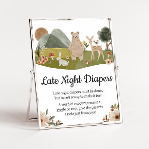 Poster Animais Da Floresta Boho Fraldas Noturnas Tardes
