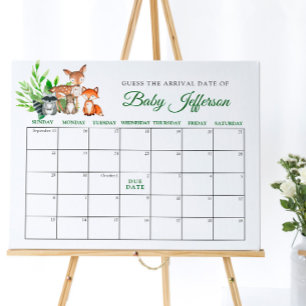 Poster Animais da Floresta Calendário de Previsão da Data