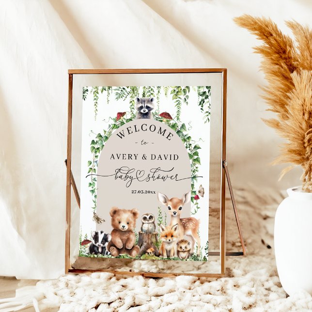 Poster Animais da Floresta, Chá de fraldas de Cogumelo (Criador carregado)