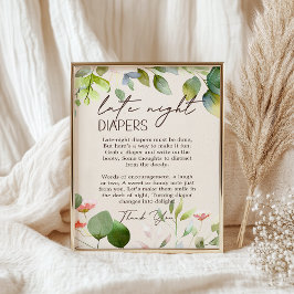 Poster Animais da Floresta Chá de fraldas Tarde Fralda No