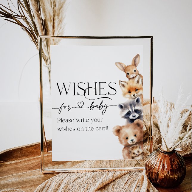 Poster Animais da Floresta Desejos Modernos do Chá de fra (Criador carregado)