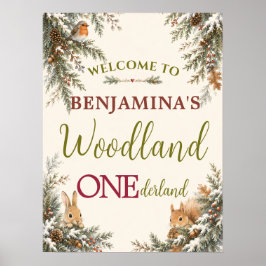 Poster Animais da Floresta Espiando ONEderland Primeiro A