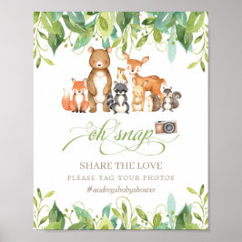 Poster Animais da Floresta Folhagem Oh Snap Compartilhe o