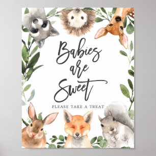 Poster Animais Da Madeira Chás de fraldas Bebês São Sinal