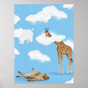 Poster animais da nuvem da savana