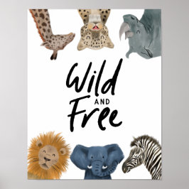 Poster Animais da Savana Selvagens e Livres Quarto de Beb