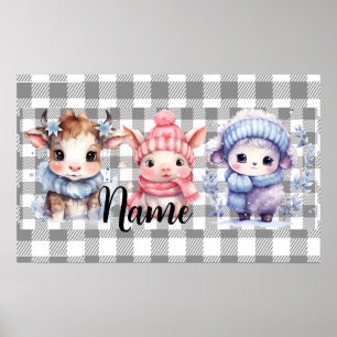 Poster Animais de criação de inverno personalizados