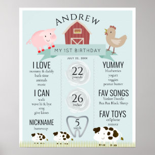 Poster Animais de exploraçãoprimeiro aniversario marco