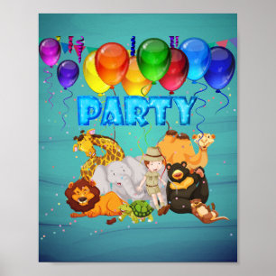Poster animais de festa
