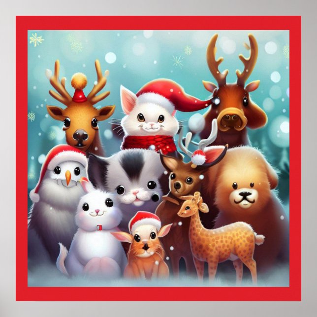 Poster Animais de Natal 2 (Frente)