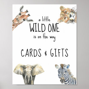 Poster Animais de safari em aquarela - cartões e presente