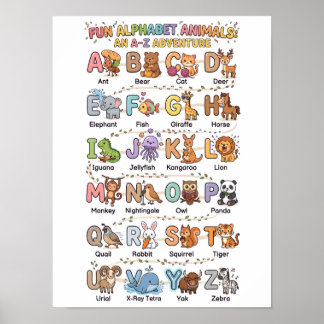 Poster Animais do alfabeto