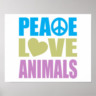 Poster Animais do Amor pela Paz