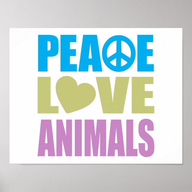 Poster Animais do Amor pela Paz (Frente)