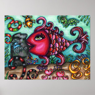 Poster Animais do Oceano Cinto Peixes Salife Arte Origina