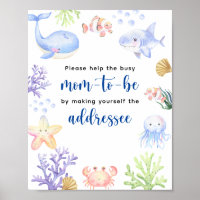 Animais do oceano de aquarela - Mãe a ser dirigida
