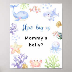 Poster Animais do oceano - Quão grande é a barriga das Ma