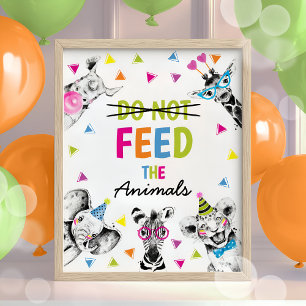 Poster Animais do Partido Safari Não Alimentam o Sinal do