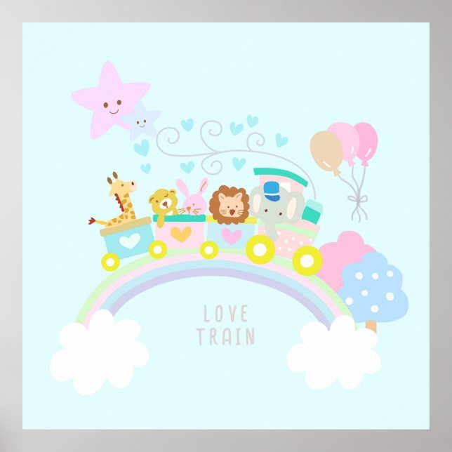 Poster Animais do trem azul (Frente)