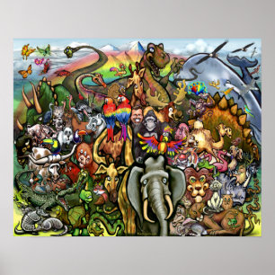 Poster Animais e animais das criaturas