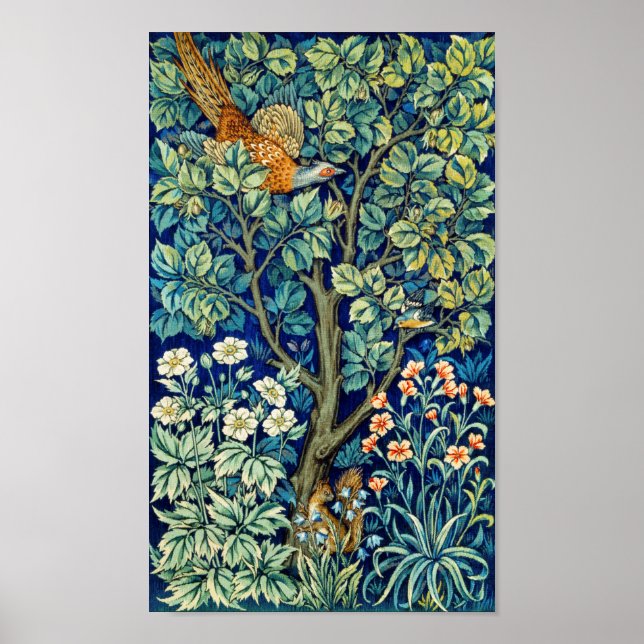 Poster Animais e Flores, Floresta, William Morris (Frente)