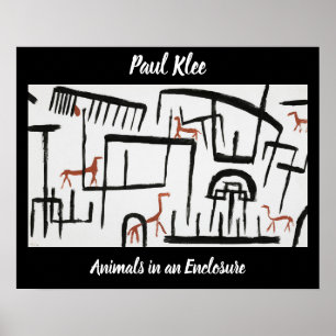 Poster Animais em um gabinete de Paul Klee