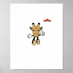 Poster animais emoji girafa polegar para cima 