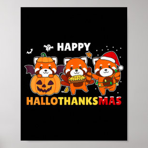 Poster Animais Engraçados Para O Natal Panda Vermelho Nat