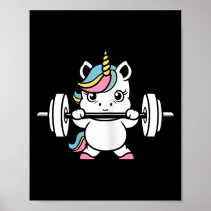 Poster Animais Fitness Musculação Unicórnio