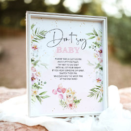 Poster Animais Floral safari Não digam jogo de chá de fra