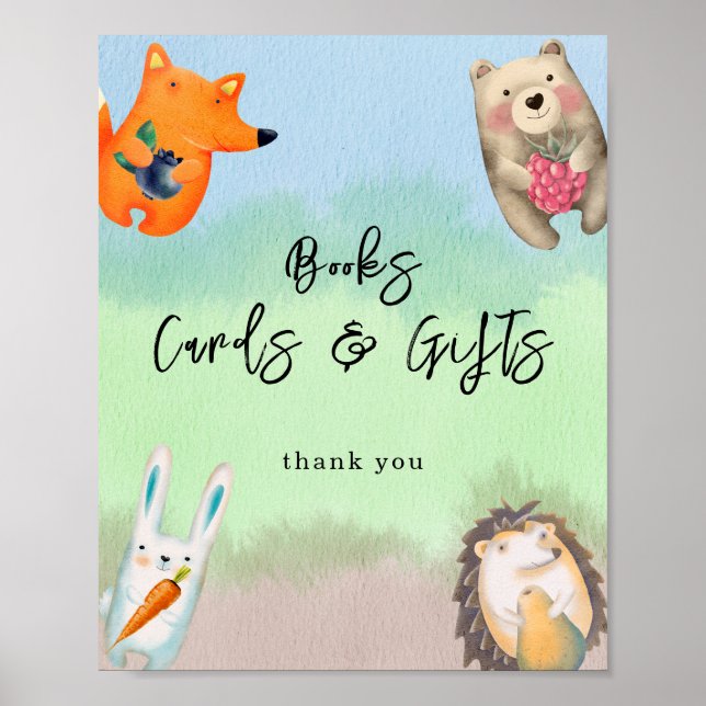 Poster Animais florestais - Cartões de livros e presentes (Frente)