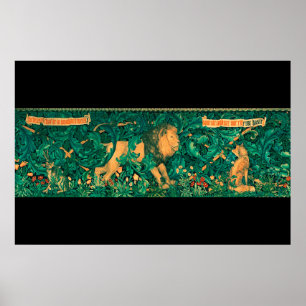 Poster Animais Florestais,Leão, W.Morris Elaboração di