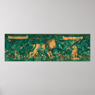 Poster Animais Florestais,Leão, W.Morris Elaboração di