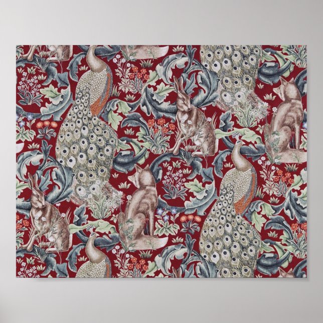 Poster Animais Florestais, William Morris (Frente)