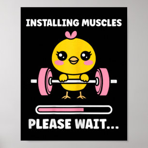 Poster Animais Instalando Músculos Fitness Musculação Ch