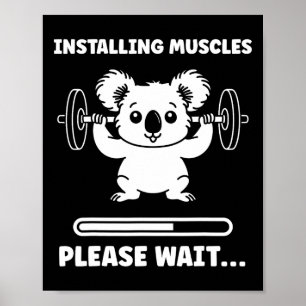 Poster Animais Instalando Músculos Fitness Musculação Ko