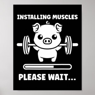 Poster Animais Instalando Músculos Fitness Musculação Pi