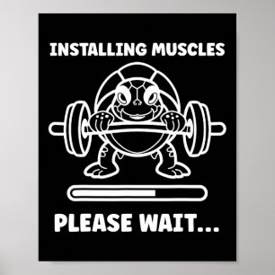 Poster Animais Instalando Músculos Treinamento Fitness Mu