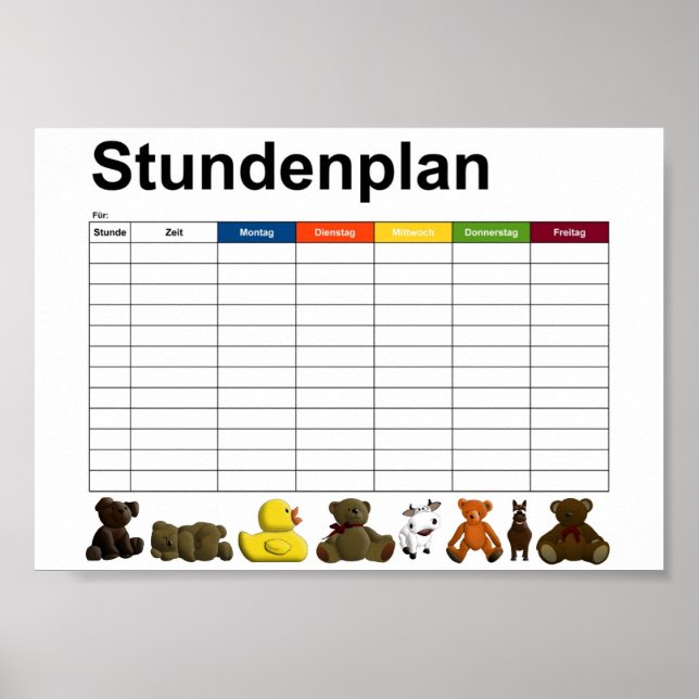 Pôster Animais recheados/brinquedos (Frente)