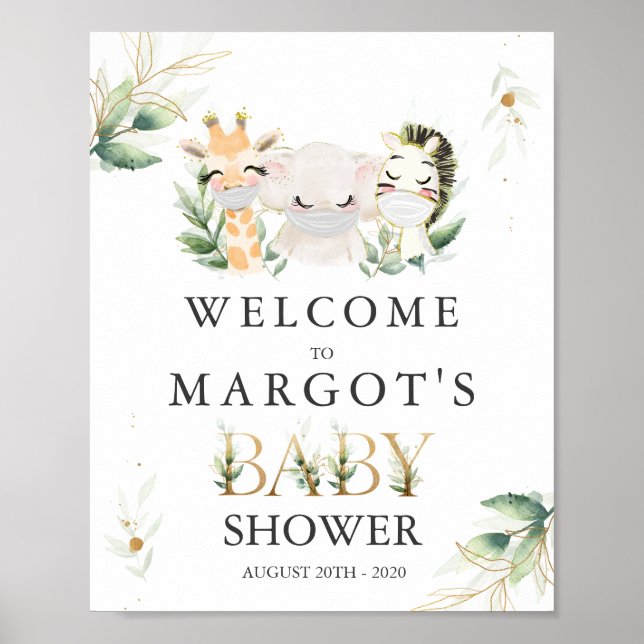 Poster Animais Safari Dourados De Crença Conduzem Por Chá (Frente)