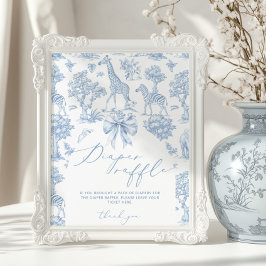 Poster Animais Safari - Fralda Toile de Jouy