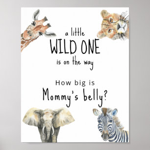 Poster Animais Safari - Quão grande é a barriga das Mamãe