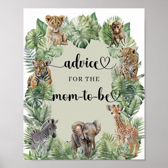 Poster Animais Safari Selvagens - Conselhos para a futura (Frente)