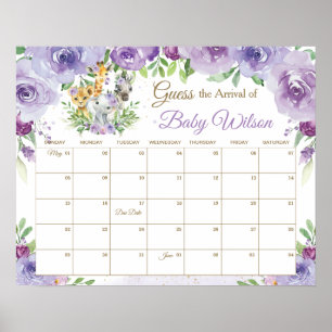 Poster Animais Selvagens Adivinham Sinal de Data de Venci