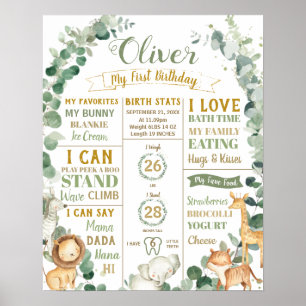 Poster Animais Selvagens Aniversário Marco Etnias